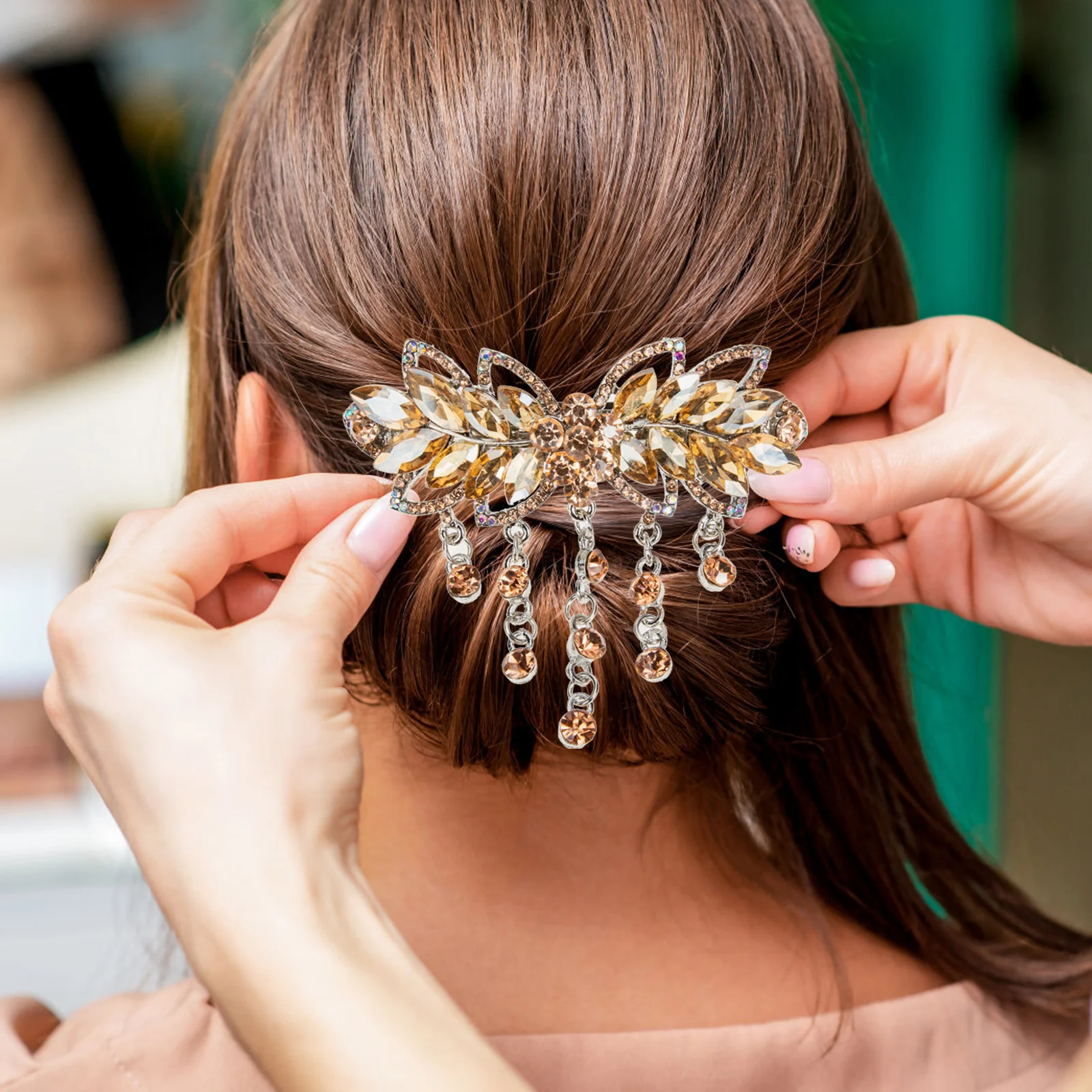 

Butterfly Crystal Hair Clip Shiny Rhinestone Barrette Charming Hair Accessories for Women Festival Party Wedding