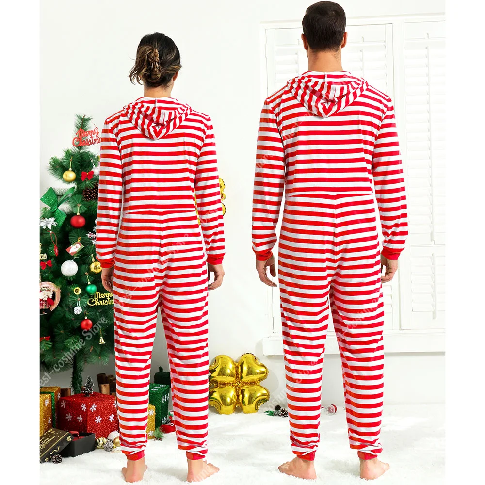 Christmas Pajamas Couples Onesies for Women Men Family Holiday PJs Adult New Year Cute Printed Sleepwear