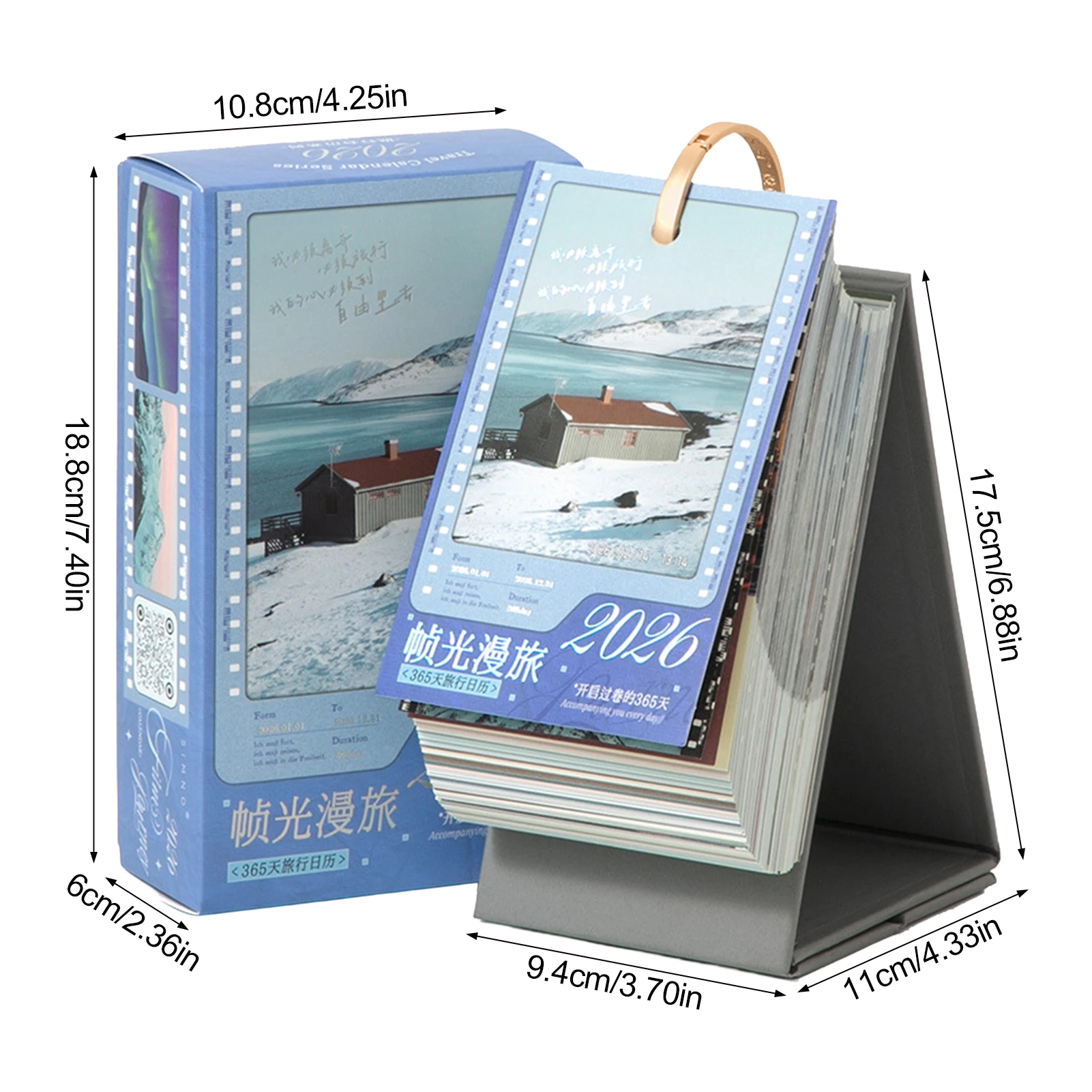 Travel Theme Desk Calendar With Scenic Illustrations Daily Planner Notepad Reusable Office Memo Organizer For Home And Office