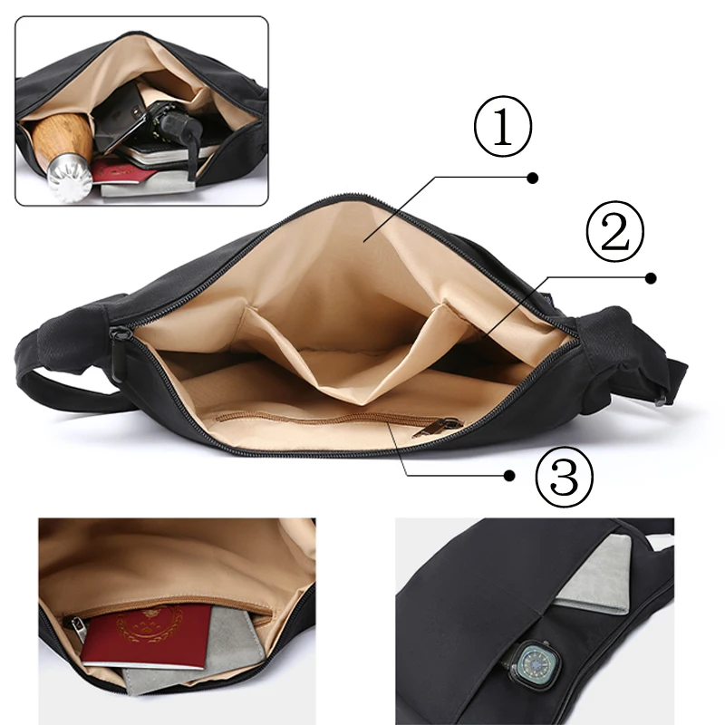 Hobo-Bolso cruzado impermeable para mujer, bolsa de cintura para teléfono móvil, Mini bolsos de hombro de longitud ajustable, gran capacidad