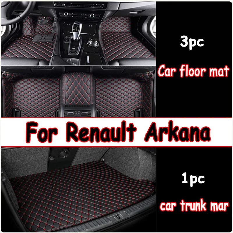 Car Floor Mats For Renault Arkana Samsung XM3 2020 2021 2022 2023 5seat Waterproof Pads Car Mats Full Set Carpet Car Accessories