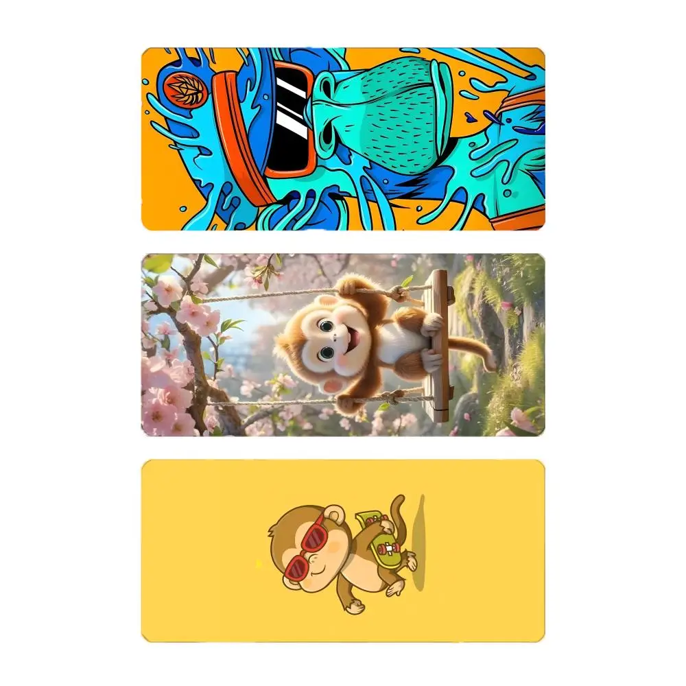 animal lively M-Monkey Mouse Pad Large Gaming Mousepad with Stitched Edges Thickened Desk Mat PC