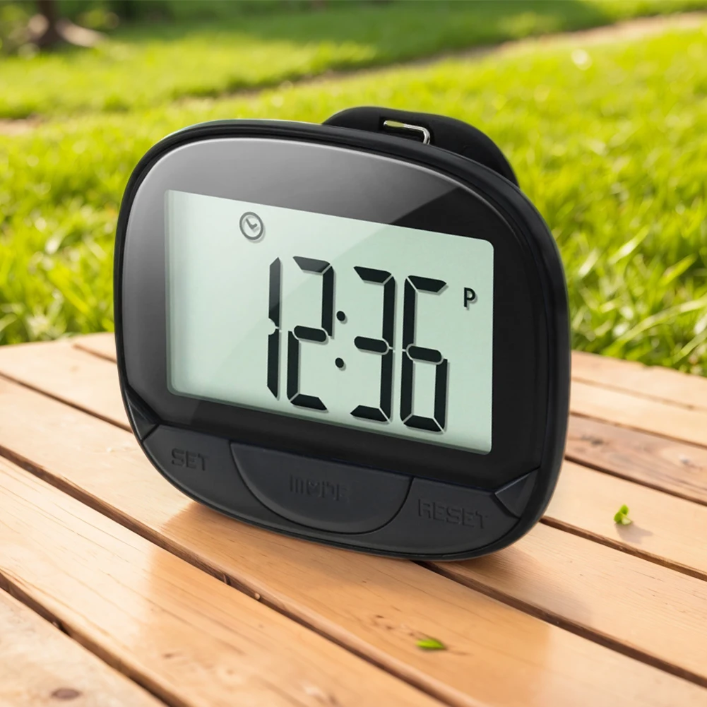 عداد الخطى الإلكتروني بمشبك، عداد الخطى، شاشة رقمية، متتبع خطوات بسيط، متعدد الوظائف للبالغين وكبار السن #3