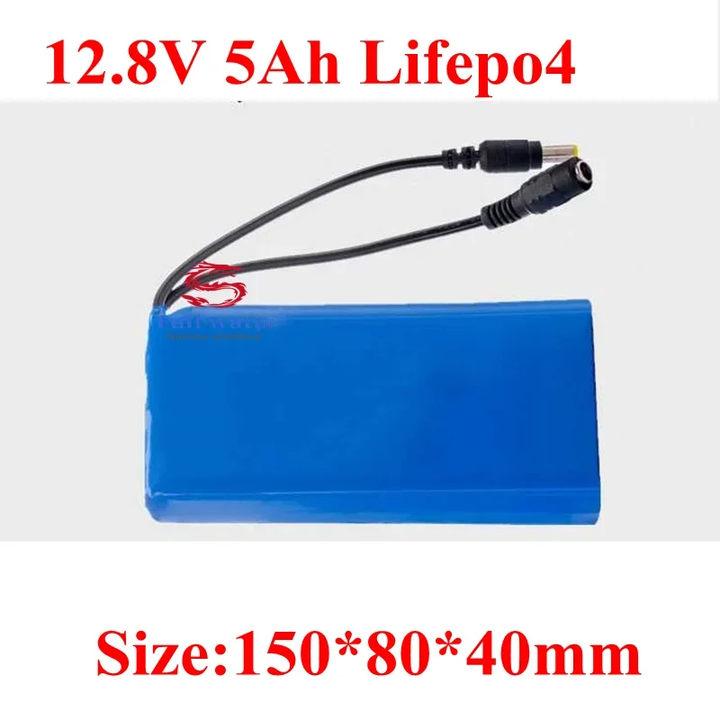 

1pcs Lifepo4 12.8v 5Ah Lifepo4 3.2v BMS 10A for DC Plug Power Supply Camera Flash Led Light Toy + 14.6v Charger