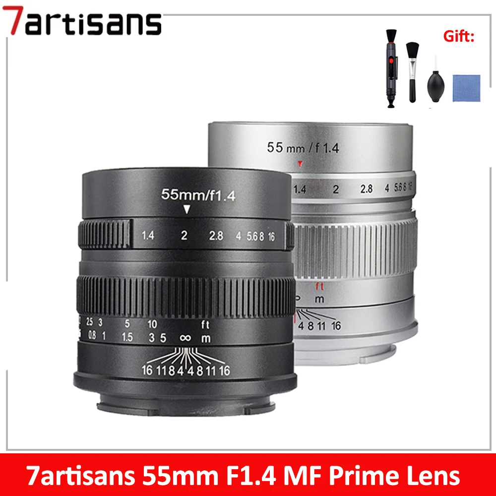 

7artisans 55mm F1.4 MF Large Aperture Portrait Prime Lens Compatible with Sony E Canon EOS-M Fuji X Micro 4/3 mount