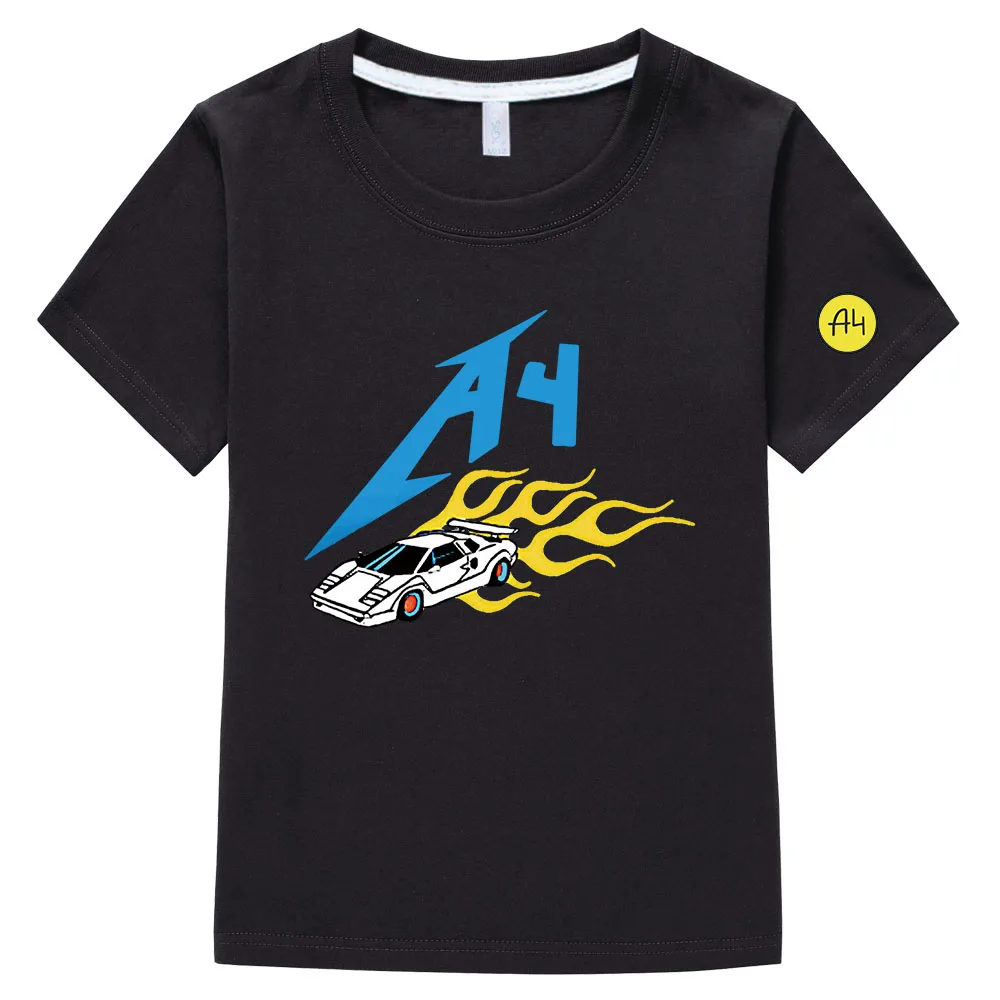 

A4 Merch T-shirt Summer Children Clothing Girl Kids Short Sleeves Мерч А4 Tees Fashion Unisex Tops 100% Cotton Baby Boys Clothes