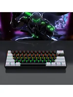 Teclado mecánico para juegos con cable 60%, minayout ultra compacto retroiluminado RGB para jugadores de PC/Mac y tipistas, diseño de viaje fácil