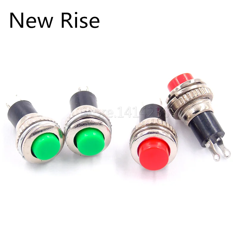 10PCS 10mm Mini Round Push Button Switch No Lock DS-316 Red Green Doorbell Reset Switch DS-314