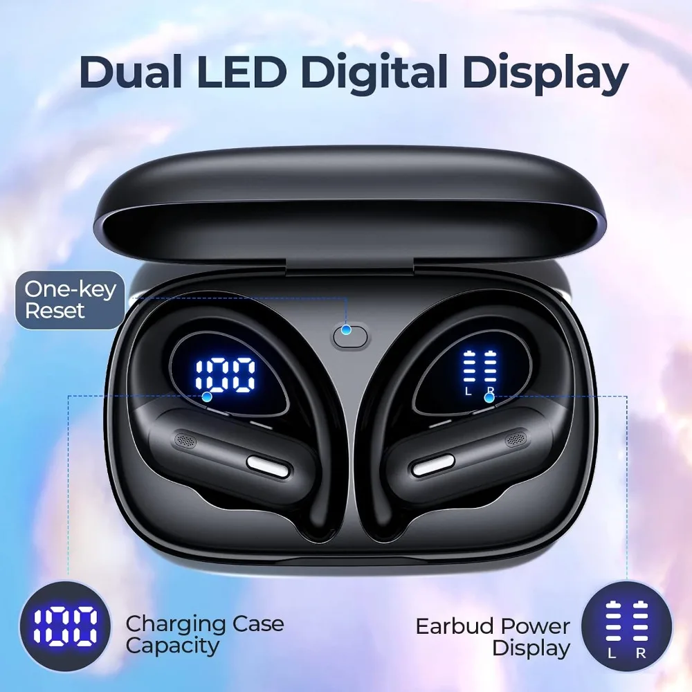 Wireless Earbuds with Noise Cancelling, 90-Hour Playtime, Hi-Res Audio, and Water-Resistant Design for Sports and Running view 4
