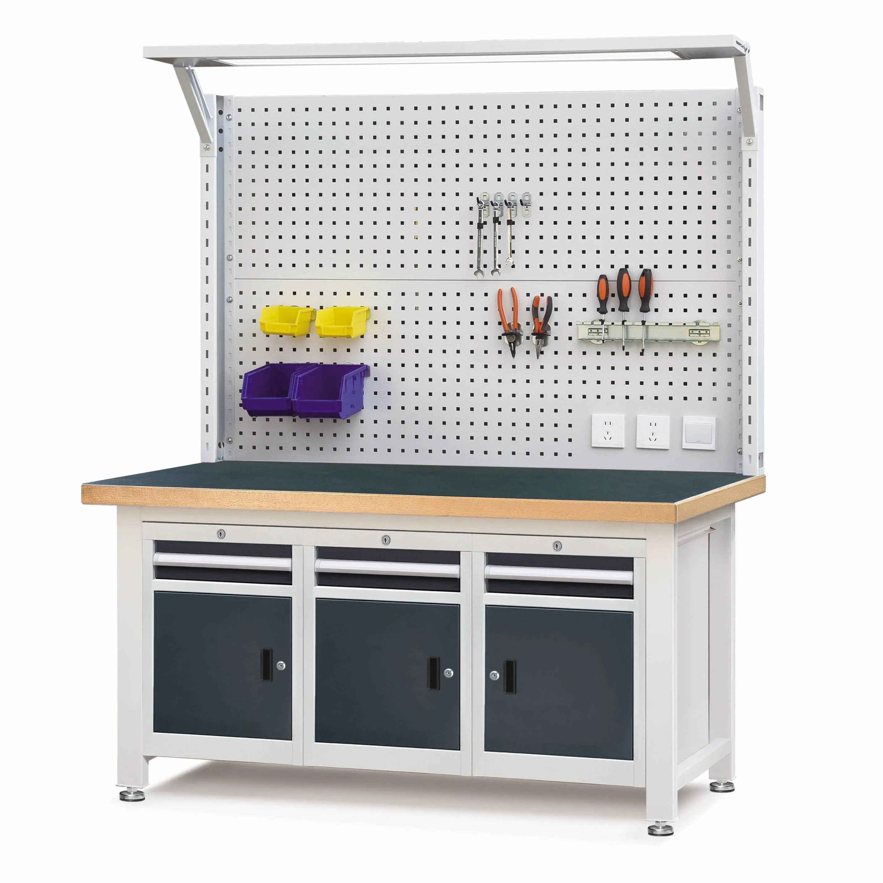 3 Drawers Double Door Mobile Steel Rolling Tool Cabinet Trolley Storage Tool Box for Auto Repair Workshop