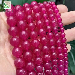 4/6/8/10/12/14mm Natural Stone AAA Treasure Red Chalcedony Jades Round Beads DIY for Jewelry Making Bracelet Earrings 15