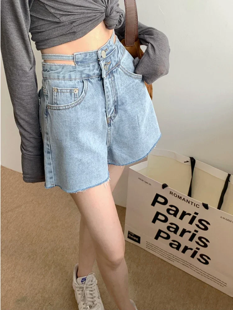 

Jeans Denim Shorts for Women 2024 Summer Women Fashion Tassel Black Shorts Vintage Streetwear Jean Shorts Women Clothing