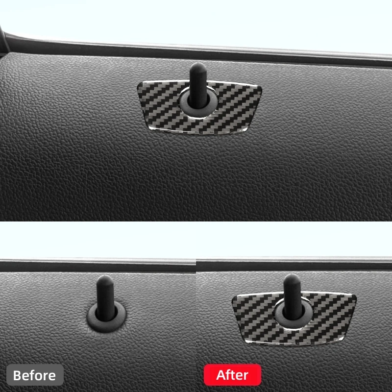 Carbon Fiber for Ford Explorer 2013-2019 Car Accessories Interior Car Door Locks Decoration Cover Trim Sticker Decal Frame 4
