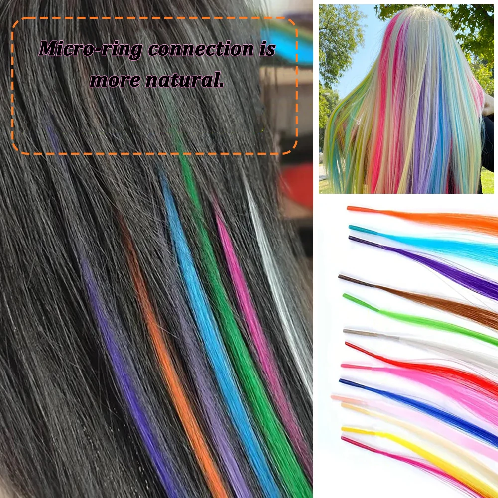 20 Strands Synthetic I-Tip Fusion Hair Extensions Party Colors 16