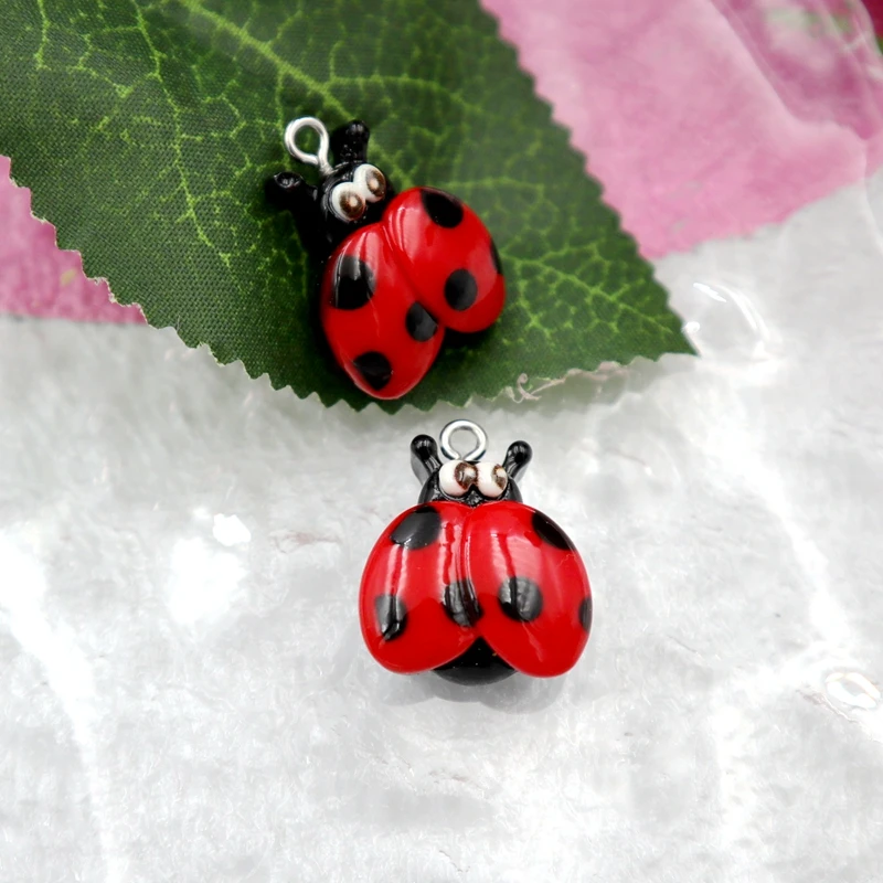10PCS New Insect Resin Pendant Kawaii Fashion Flat Back Charm Dangle DIY Earrings Bracelet Necklace Keychain Accessories S74