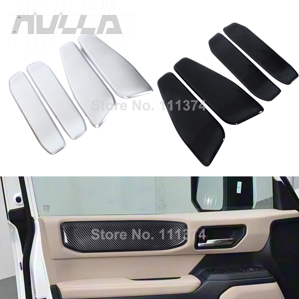 

For Toyota Land Cruiser Prado 250 LC250 2024 2025 Inner Car Door Decoration Cover ABS Carbon Accessories