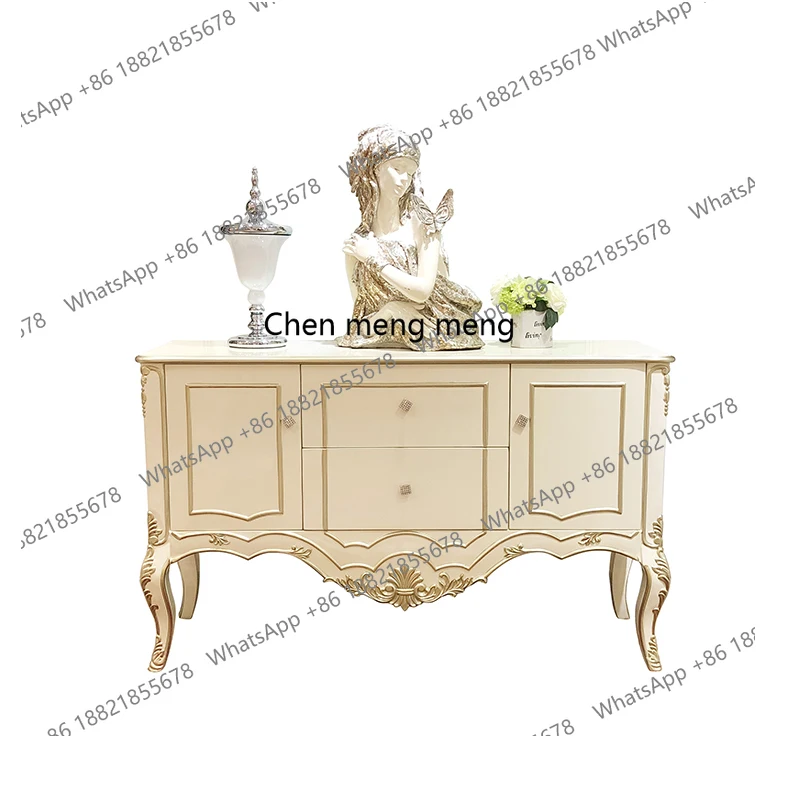 

French solid wood dining side cabinet, European court luxury entrance cabinet restaurant locker
