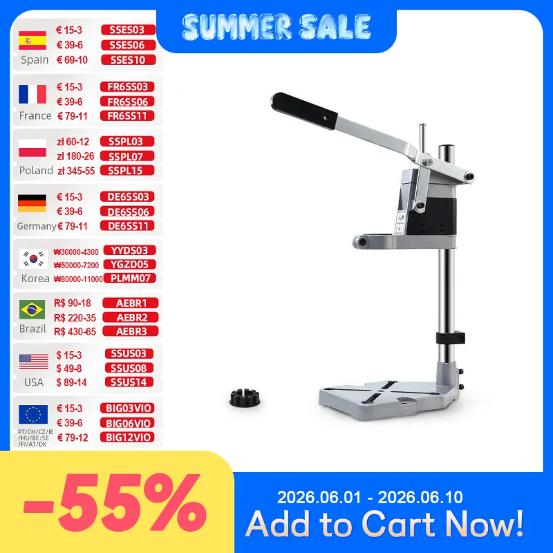 ALLSOME support de perceuse électrique 400mm support de forage meuleuse support pince banc presse support pince meuleuse pour le travail du bois