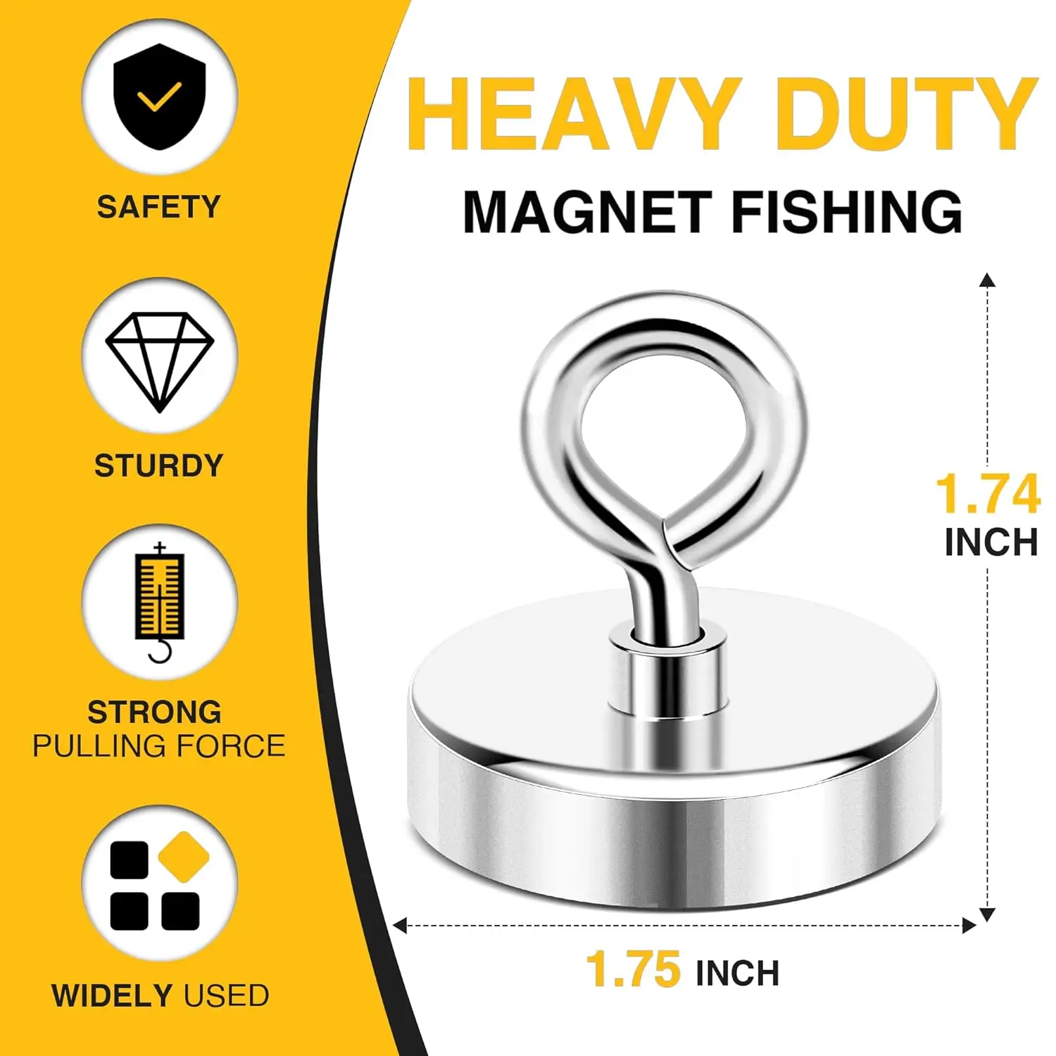 Powerful Strong Neodymium Fishing Magnet  Neodymium Magnet Imanes Salvage Magnet for Magnetic Fishing Metal Retrieving