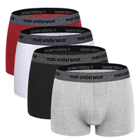 4PCS Men's Flat Angle Underwear Cotton Skin friendly Underwear Breathable Antibacterial Men's briefs Fashion Sexy Boxing Shorts