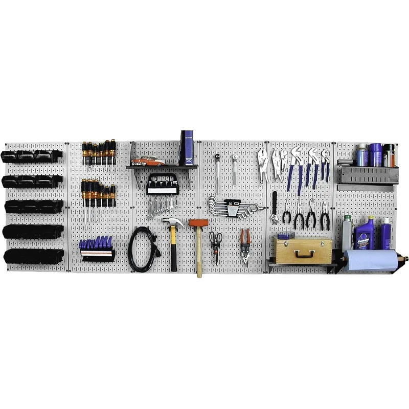 

Wall Control 30-WRK-800GB Master Workbench Metal Pegboard Tool Organizer,Gray/Black