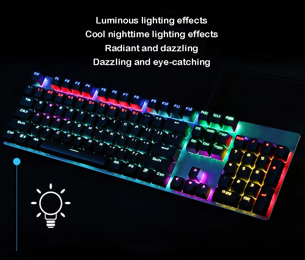 RGB Gaming Keyboard – 104-Key Full Size, Zone RGB, Metal Top, for PC/Mac/Laptop/Xbox