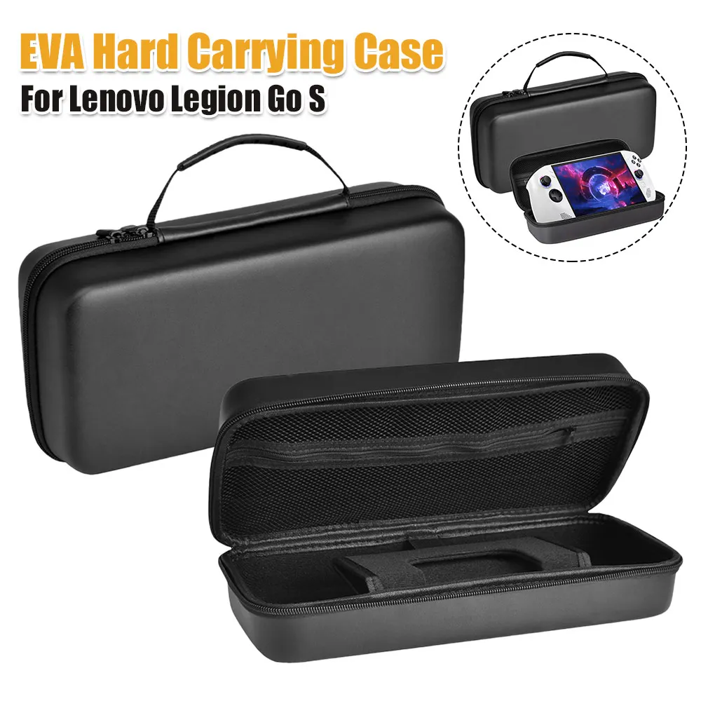 

Жесткий чехол-сумка из ЭВА для Lenovo Legion Go S, противоударный дорожный чехол для хранения аксессуаров с сетчатым карманом, дорожная сумка для переноски
