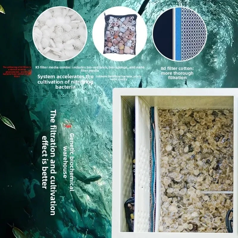 YG-12 Koi Fish Pond Filtration System Filter Landscape Outdoor Water Purification Rotating Drum Fully Water Integrated Machine