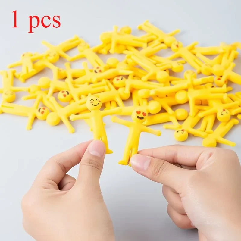 Uśmiechnięta, rozciągliwa, żółta figurka, kreatywna zabawka antystresowa z składaną, miękką gumową lalką Kawaii do odprężania.