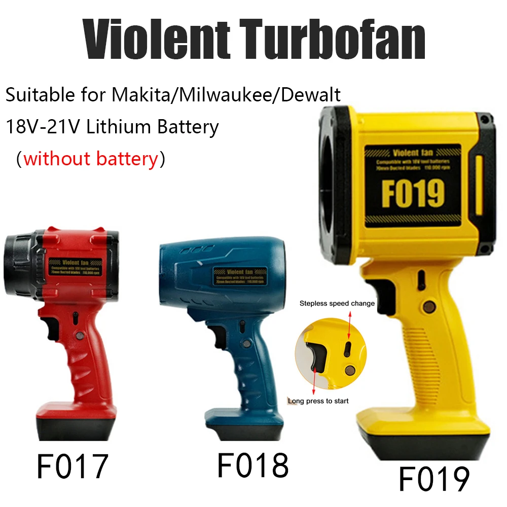 

Powerful Air Blower 33000RPM/min Car Violent Blower Air Gun Turbo Jet Fan Electric Handheld Turbofan for Makita/Milwaukee/Dewalt