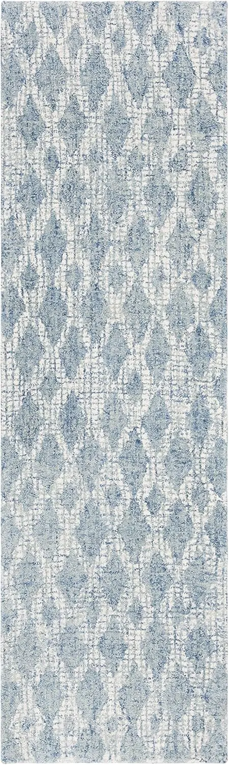 

Коврик Safavieh Abstract Collection Runner — 2 фута 3 дюйма X 8 дюймов, слоновая кость и синий, шерсть ручной работы, идеально подходит для больших дорожных зон в гостиной,