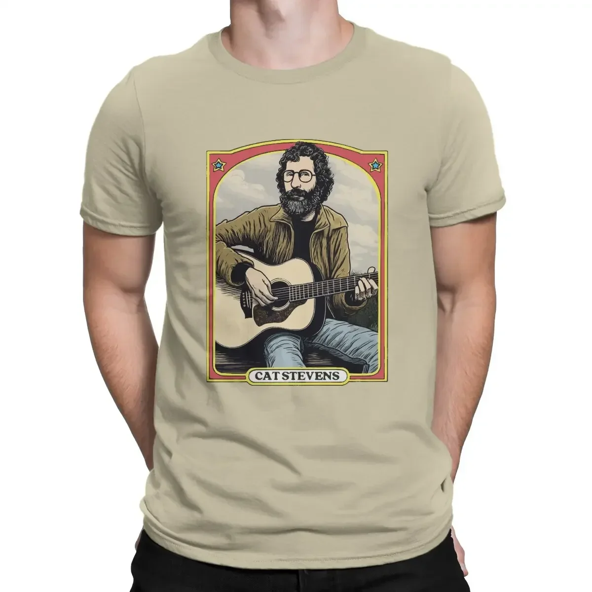 Cat Stevens Tops  Cotton T Shirt Humor High Quality Birthday Gifts Representative Figures Of British Folk Rock Men TShirt