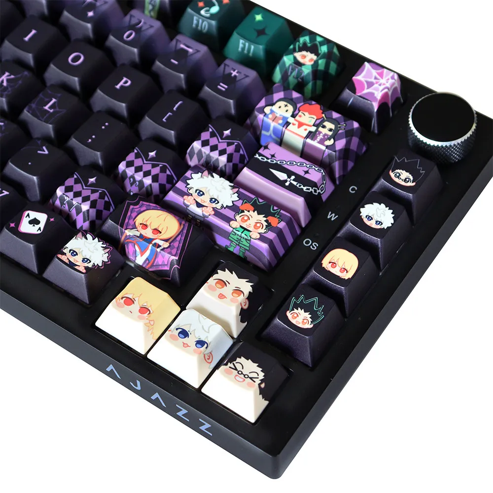 129 Keys HUNTERHUNTER Keycaps Anime Chreey Keycaps Gift Cute DYE-Sub Mechanical Keyboard for Made68 Mad68 Wo