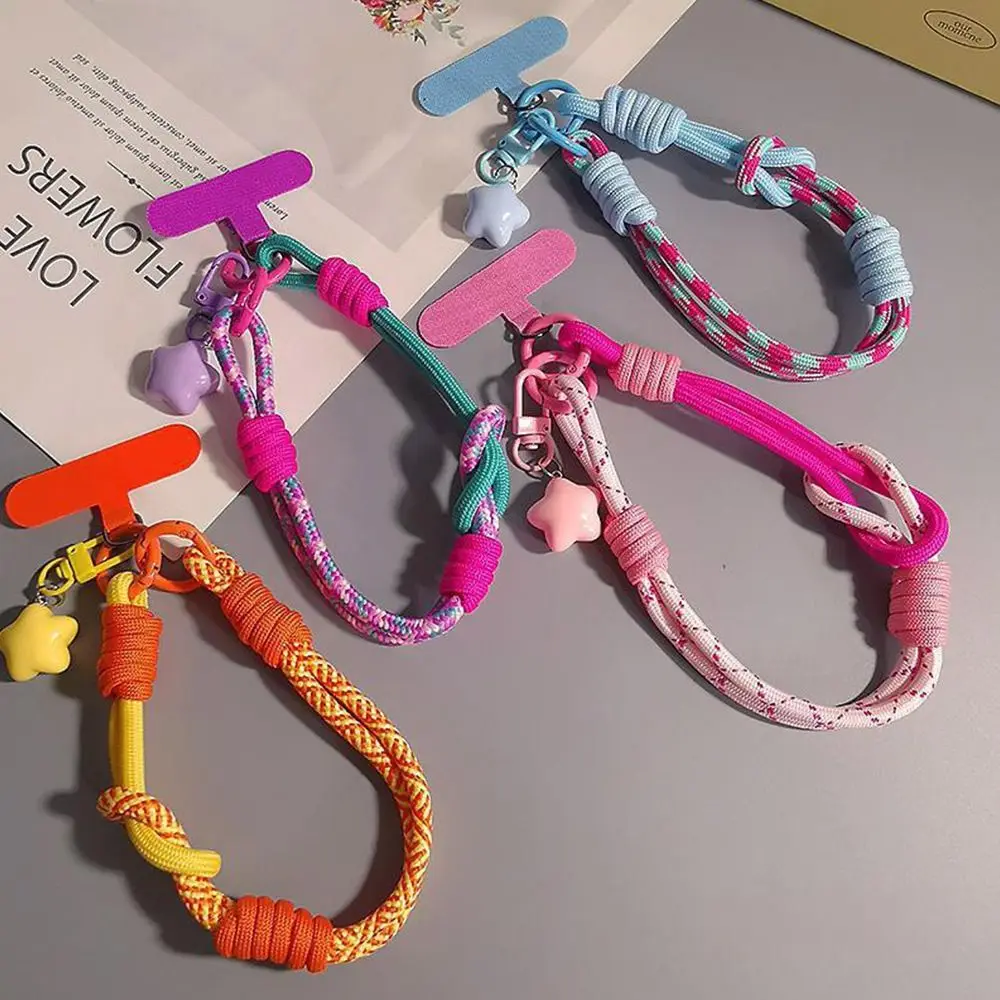 

Прочный регулируемый ремешок для телефона 2-в-1 на запястье, короткая веревка, тканый стильный тканый ремешок для большого пальца для путешествий на открытом воздухе