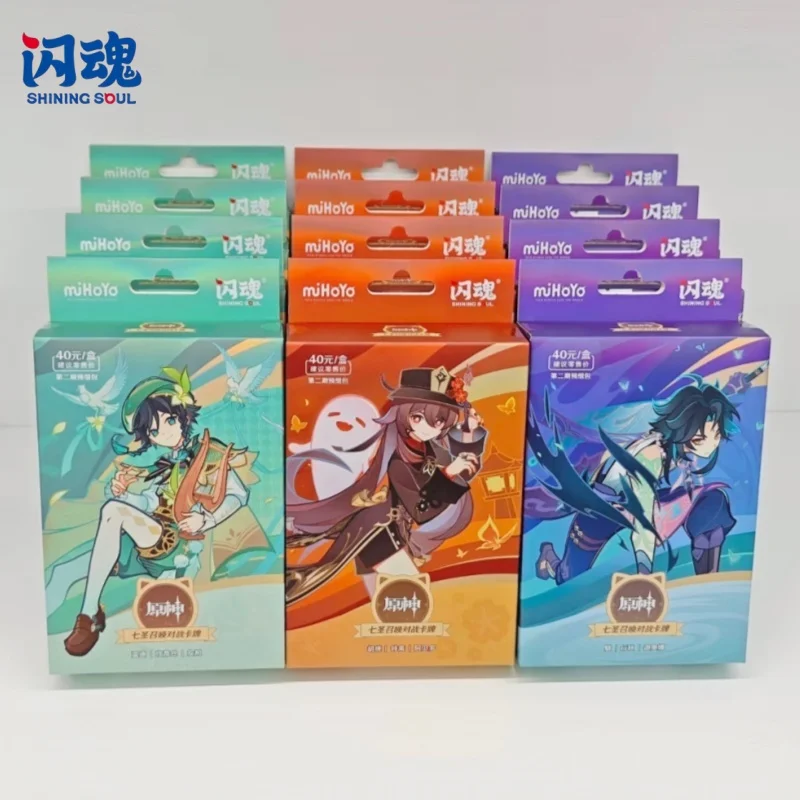 Shining Soul Genshin Impact Genius Invokation Trading Card Second Phase Prebuilt Deck Zhongli Collectible Cards Board Game
