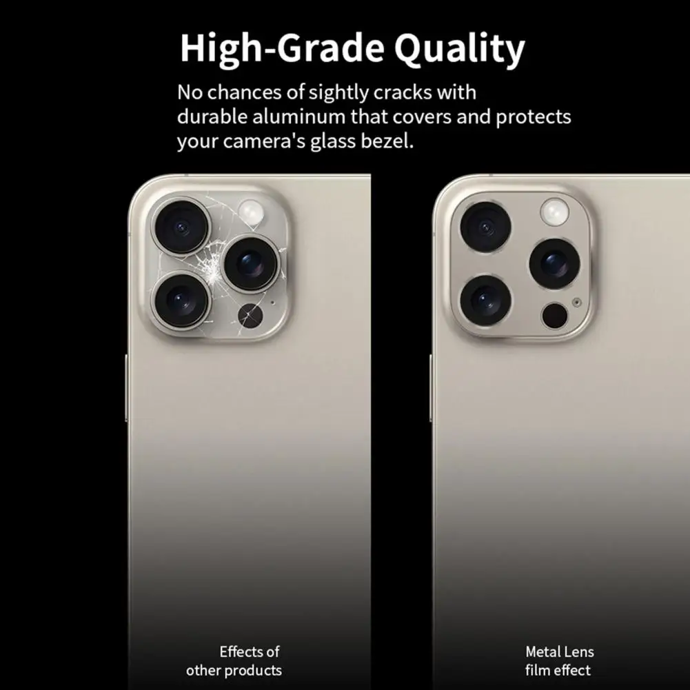 Película protetora de lente de alta qualidade para iphone, antiqueda, liga de metal, estojo para iphone 15pro, 15pro max