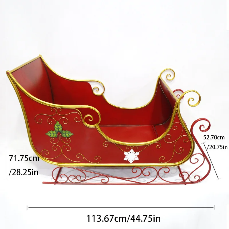 Wrought iron Santa ornament garden courtyard garden landscape iron sleigh car decoration gift iron