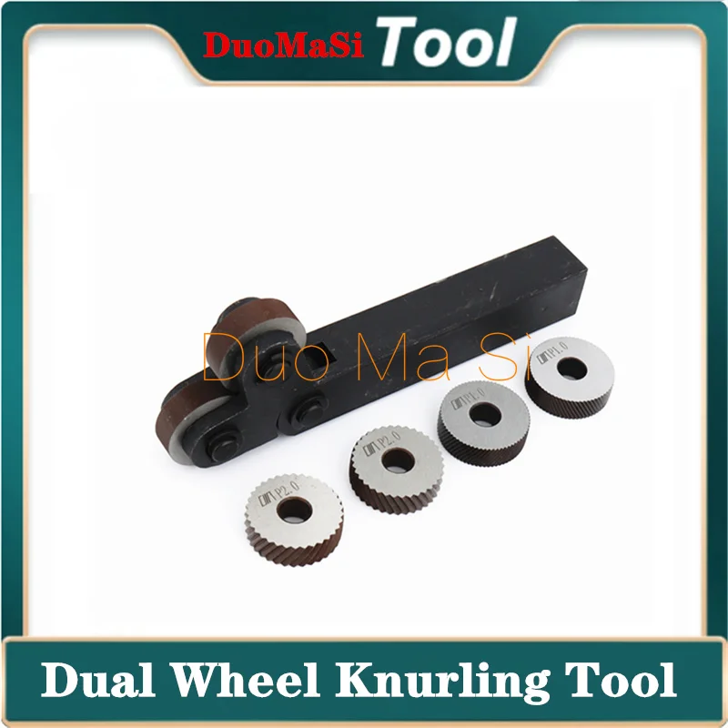 Dual Wheel Knurling Tool Kit 7pcs 0.5mm 1mm 1.5mm 2mm Wheel Linear Pitch Knurl Set Steel Lathe Cutter Wheel Knurling Tool Set