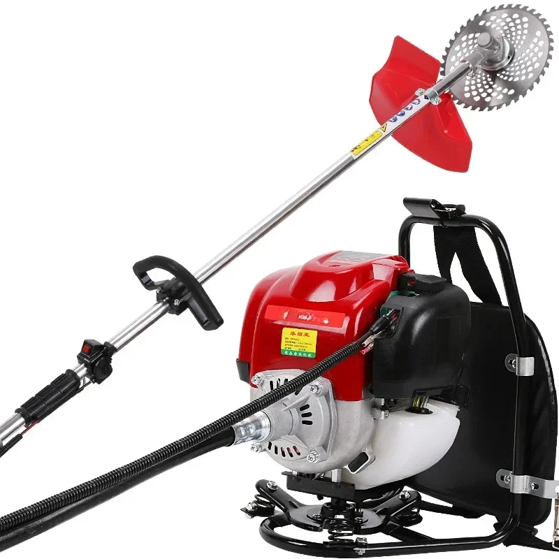 New Gas Brush Cutter 9 in1 with GX35 4 Stroke Petrol Engine 0.85KW Backpack Grass Trimmer Pole Chainsaw with Garden Tillerfactor
