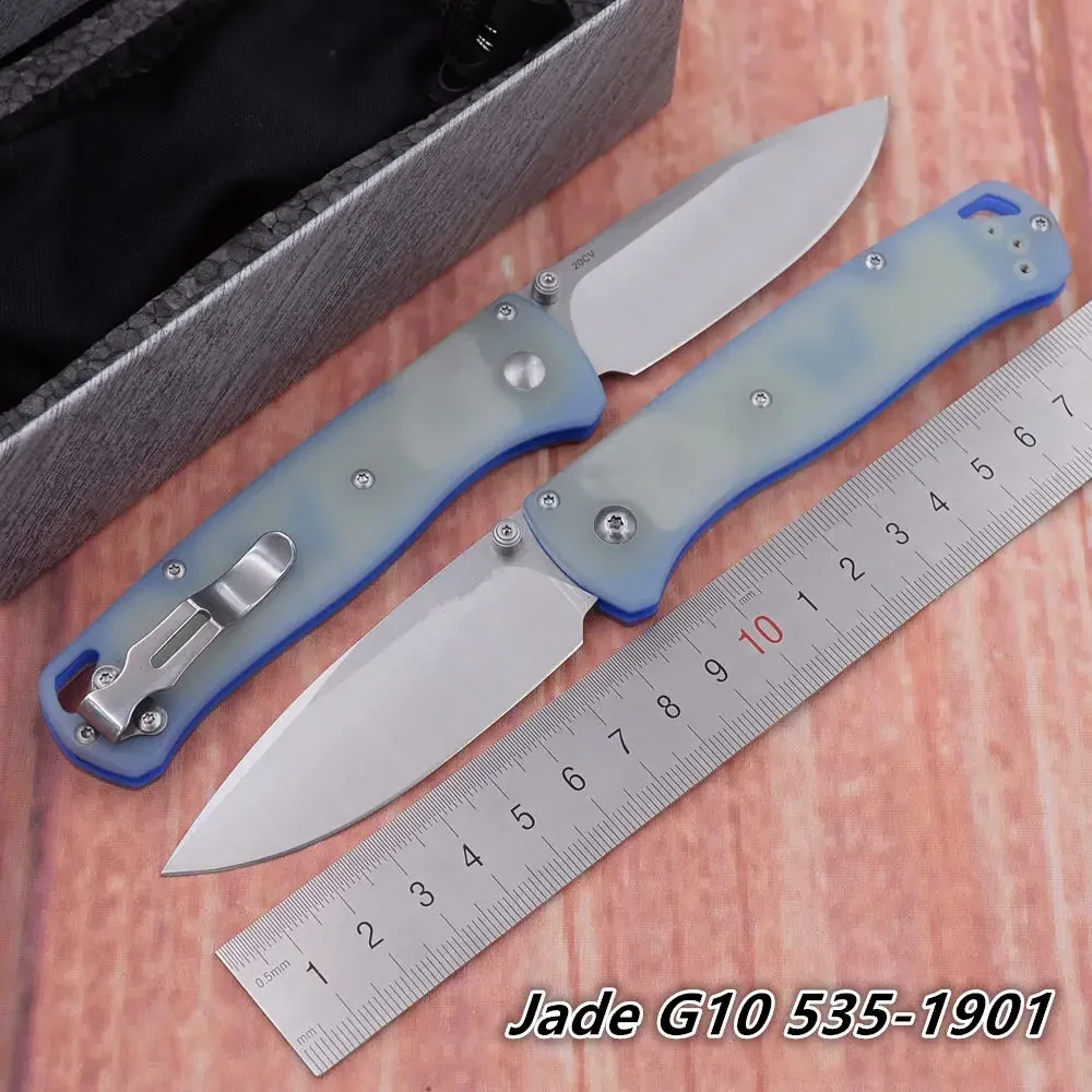 JUFULE 535 أفضل رغوة اليشم G10 مقبض 535-1901 علامة 20CV شفرة النحاس غسالات للطي جيب EDC أداة التخييم هانت سكينة للاستعمال الخارجي