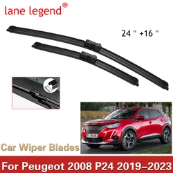 For Peugeot 2008 P24 2019 - 2023 Frameless Wiper Blades Cutter Windscreen Windshield Cleaning Replacement Accessory 24