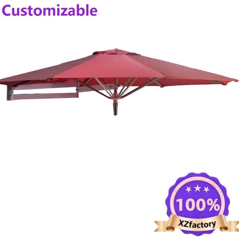 Factory Direct 2026 Outdoor Parasol Round Balcony Umbrella Wall Folding Retractable Sun Umbrella Outdoor Villa Courtyard Rooftop