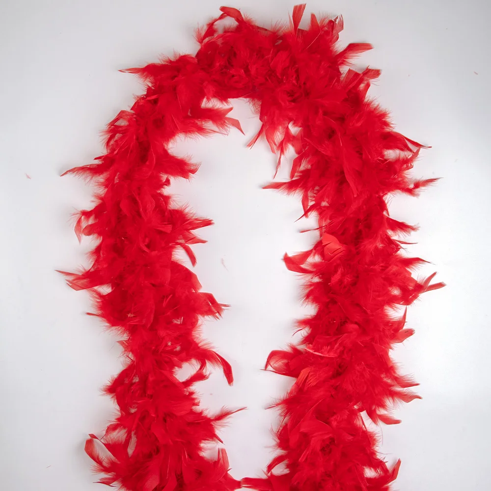 Customized Fluffy Turkey Feather Boa Trims Scarf 60G for Crafts Carnival Wedding Party Clothing Sewing White Plumes Decoration