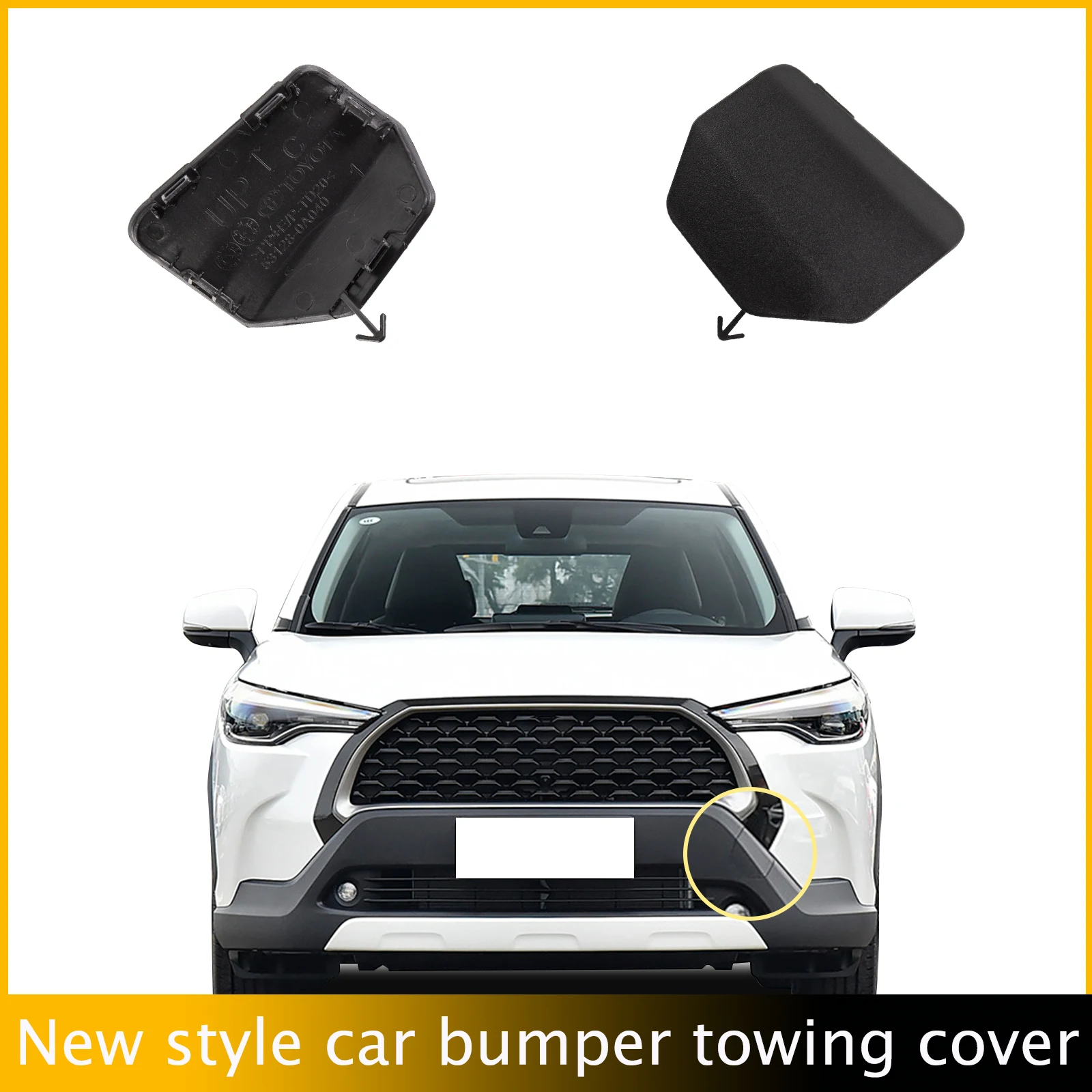 

Front Bumper Tow Hook Cap Towing Eye Cover For Toyota Corolla Cross 2020 2021 2022 2023 53128-0A06 Trailer Cover Towing Eye Cap