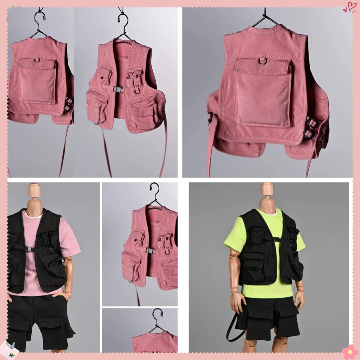 

1/6 Scale Male Female Multi Pocket Functional Vest Workwear Vest Shorts Street Hip-hop for 12inch Action Figures Tbl Body