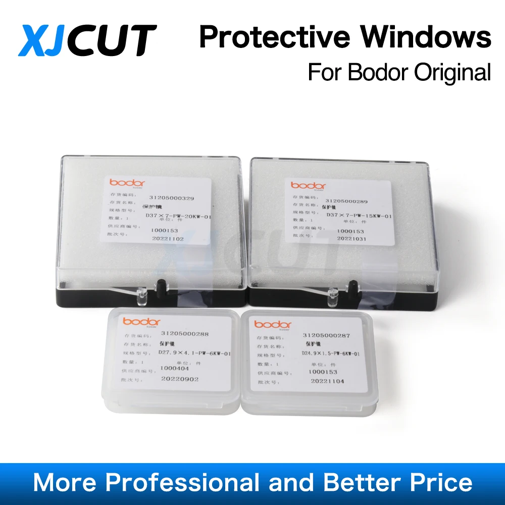 XJCUT 10 pz/lotto Bodor Original Protective Windows 27.9x4.1 30x5 37x7 lente Laser a fibra per testa di taglio Laser a fibra Bodor