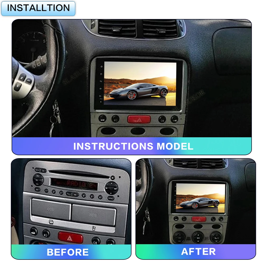 SLASUKOR 7 Inch For ALFA ROMEO 147 2000-2011 Android Car Radio Multimedia Video Player Audio Stereo Player Navigation Carplay