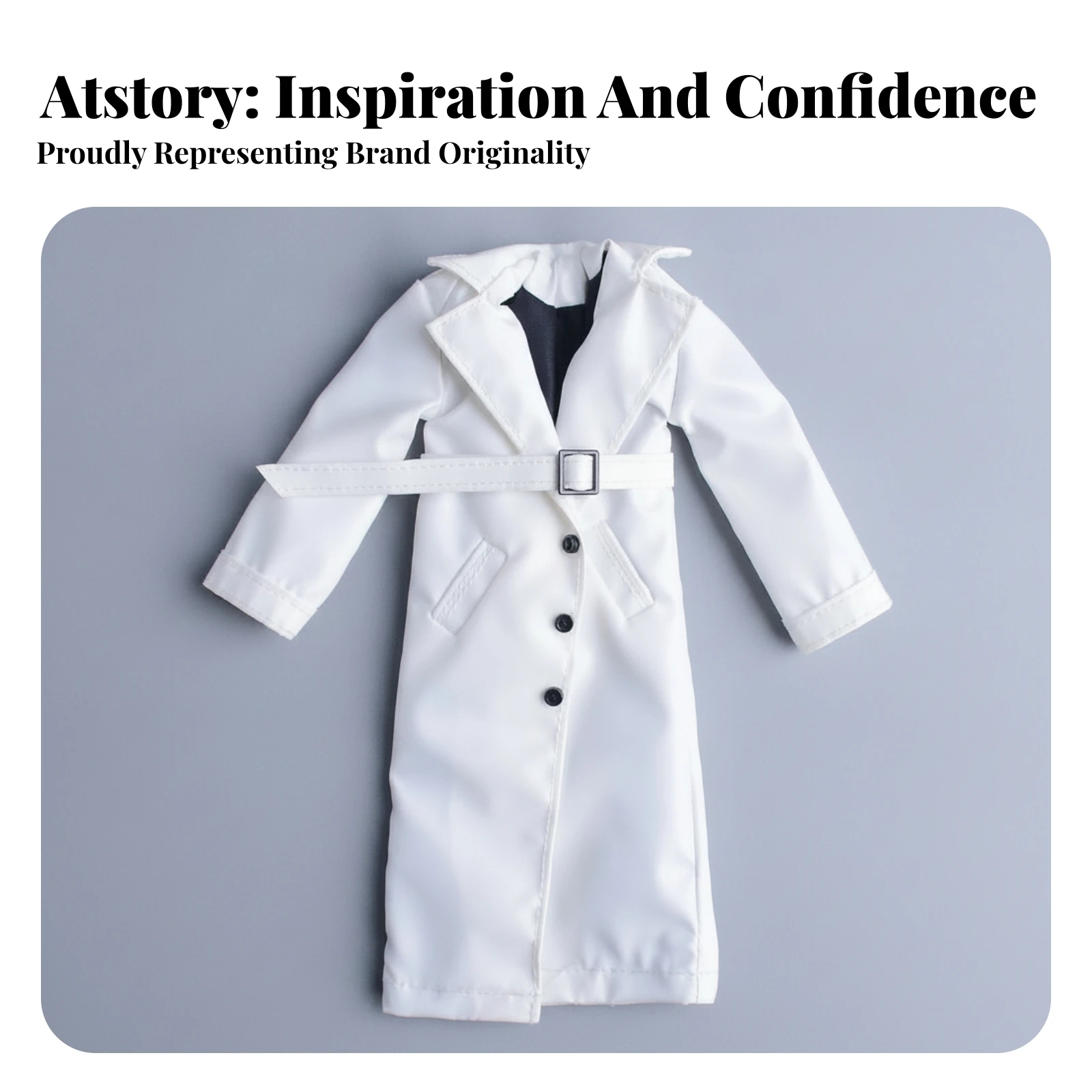 Toy Clothing Tailored Doll Overcoat Coat Cloth Material Button Closure 1/12 Scale Overcoat Coat