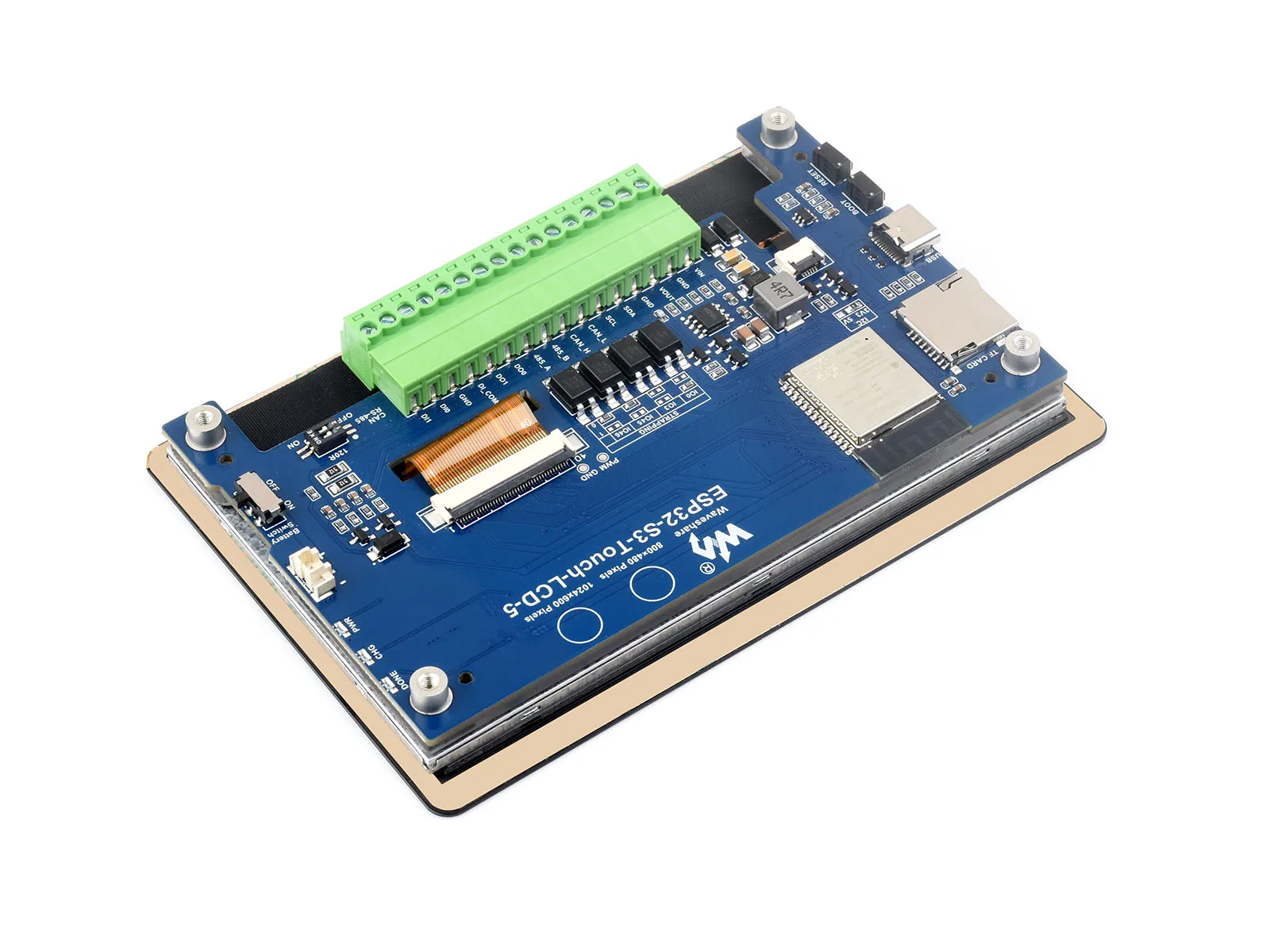 Placa de desarrollo de pantalla táctil capacitiva de 5 pulgadas, ESP32-S3, 5 puntos táctiles, procesador de doble núcleo LX7 de 32 bits, compatible con WiFi y Bluetooth