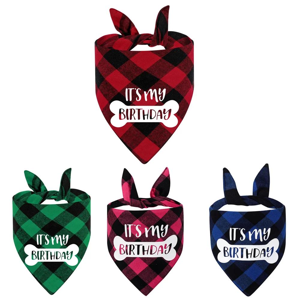 Huisdier Hond Driehoek Sjaal Bibs Verjaardagsfeestje Hond Bandana Huisdier Sjaal Accessoires Bedrukte Hond Bandana 'S Voor Hond Verjaardagsfeestje Suppllie